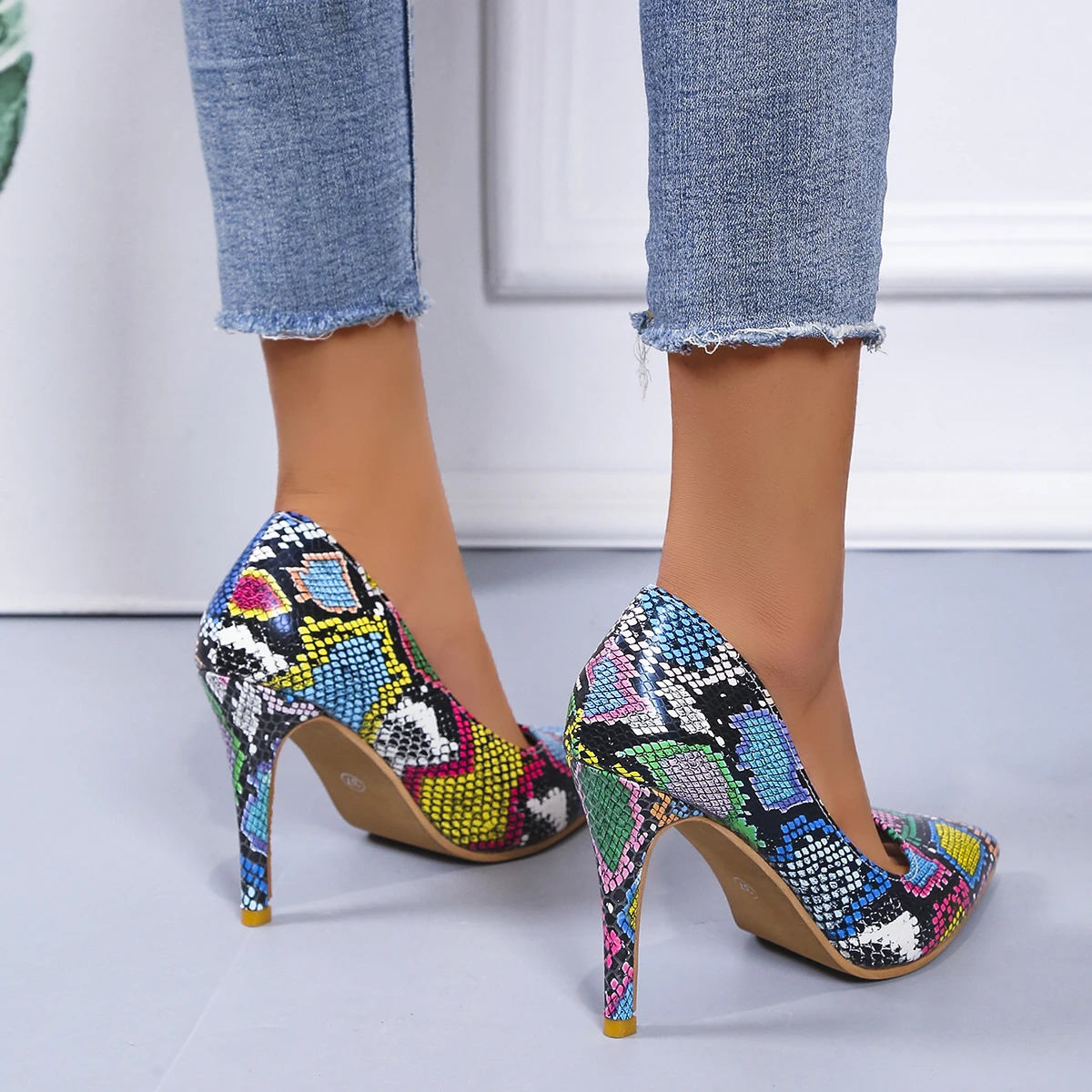 Aphixta Spring Shoes Woman Pumps 3.94Inch High Thin Heels Wedding Office Ins Style Party Shoes Super Big Size 50 240629