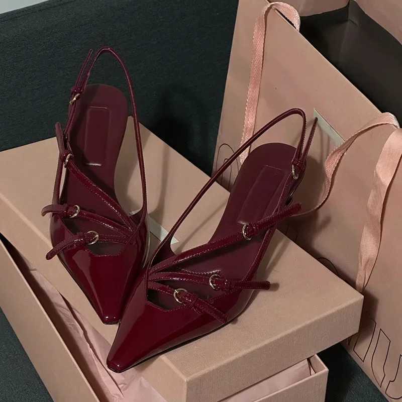 Sandals 2024 Summer Sexy High Heel Womens Sandals New Pointed Dress Party Shoes Fashion Outdoor Walking Pump Womens Shoes XW6.5