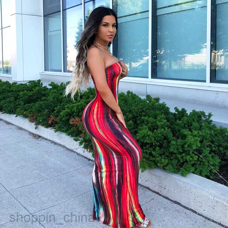 Basic Casual Dresses Women TEMU Large Women's Spring/Summer Colorful Tie Dyed Shoulder Wrapped Chest Dress