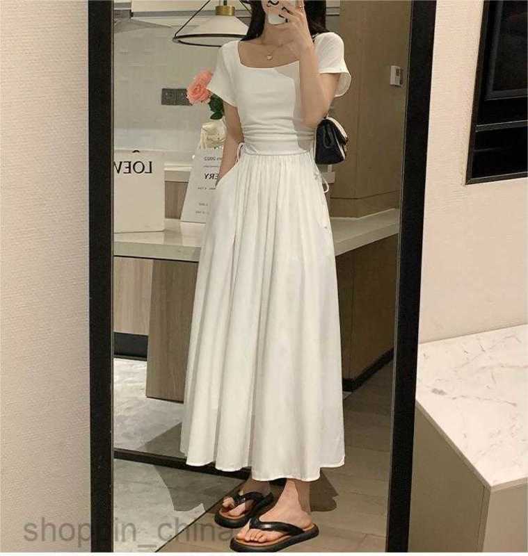 Basic Casual Dresses Women First Love Temperament Slim White Dress Women's Summer New Small Fresh Long Dress Fairy Super Immortal Forest Series