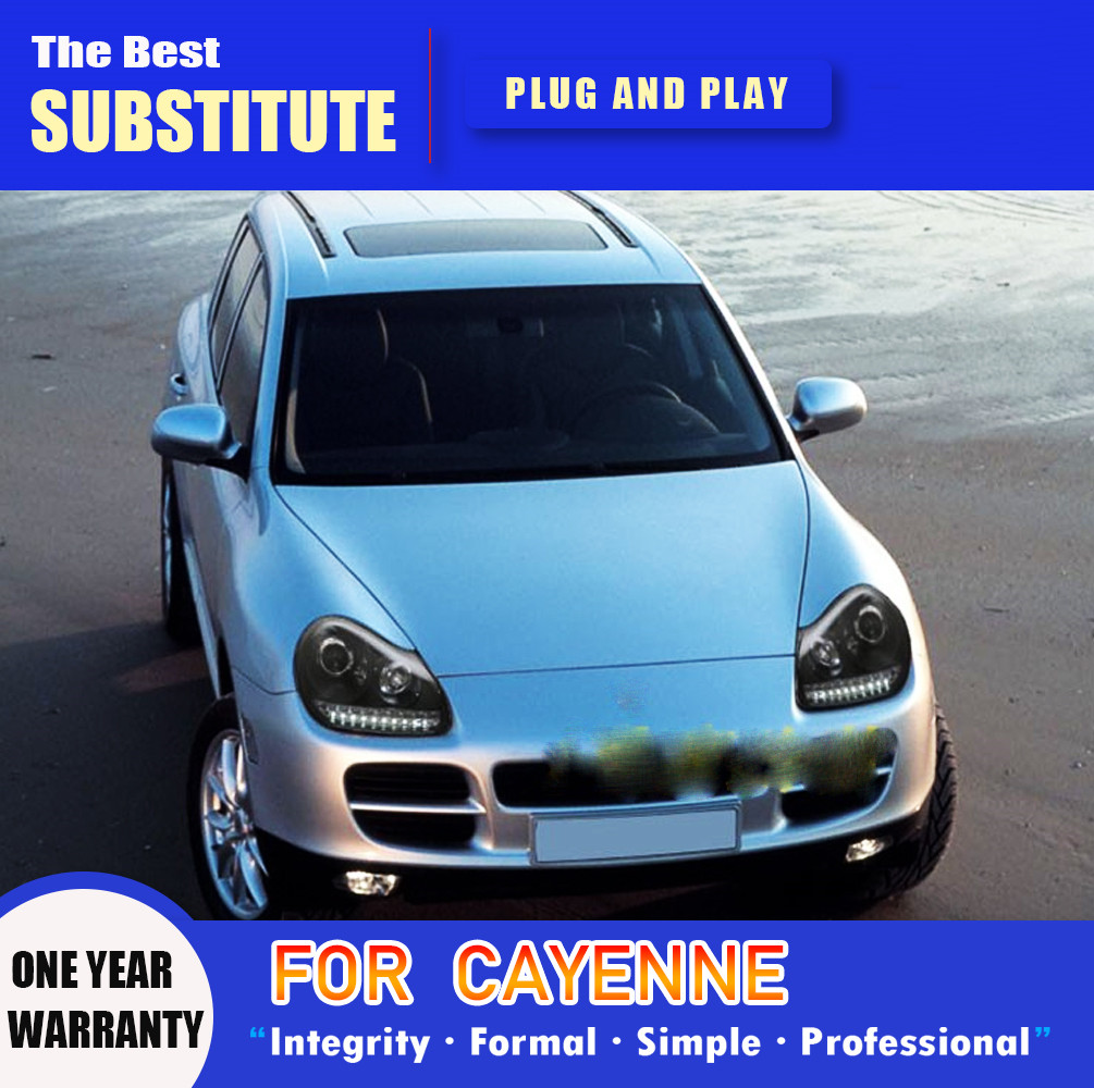 Car Headlight for Porsche cayenne 2003-2007 LED Headlights Upgrade LED Angel Eye Front Lights Assembly