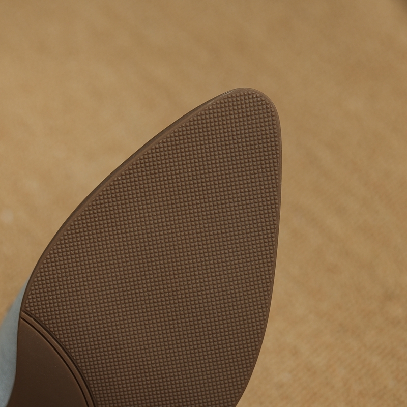 Women's New Spring/Summer Pointed Silk Cowhide Leather Embroidered Middle Heel Large Headed Muller Slippers