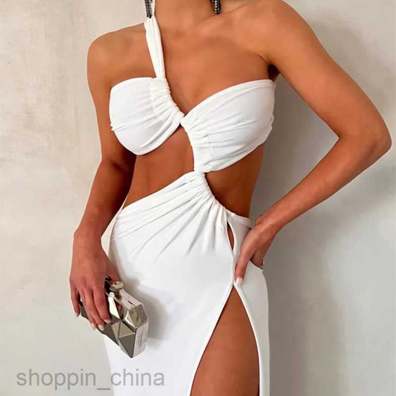 Basic Casual Dresses for Woman Trendy Women's Summer New Solid Color Sleeveless Split Style Irregular Dress