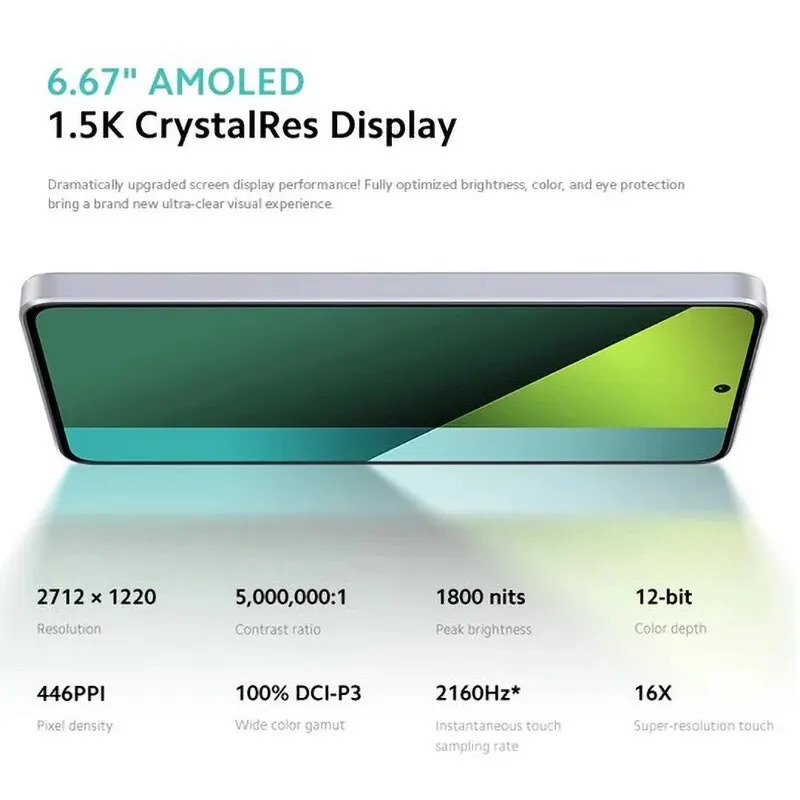 Xiaomi Redmi Note 13 Pro 5G Global Version 256B Snapdragon 7S Gen 2 6.67" AMOLED Display 1.5K 120Hz Camera 200 MP Battery 5100 mAh Fast Charging 