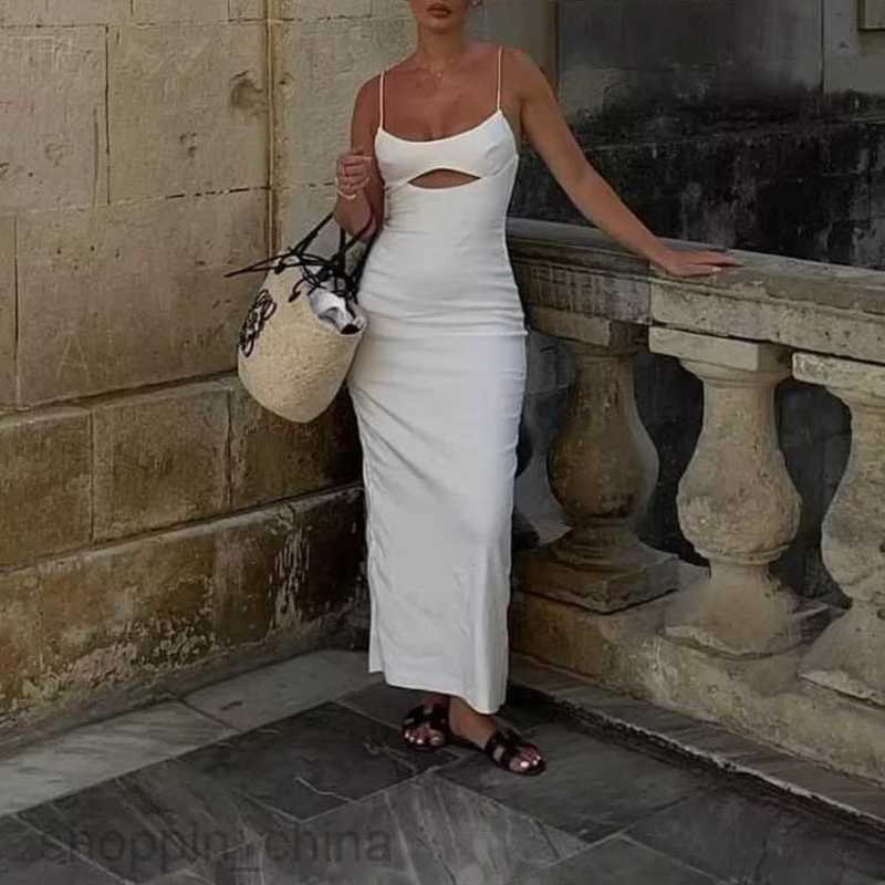 Basic Casual Dresses for Woman Summer New Women's Style Commuting Strap Open Back Design Mid length Women's Dress