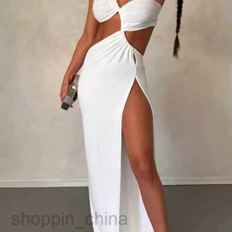 Basic Casual Dresses for Woman Trendy Women's Summer New Solid Color Sleeveless Split Style Irregular Dress
