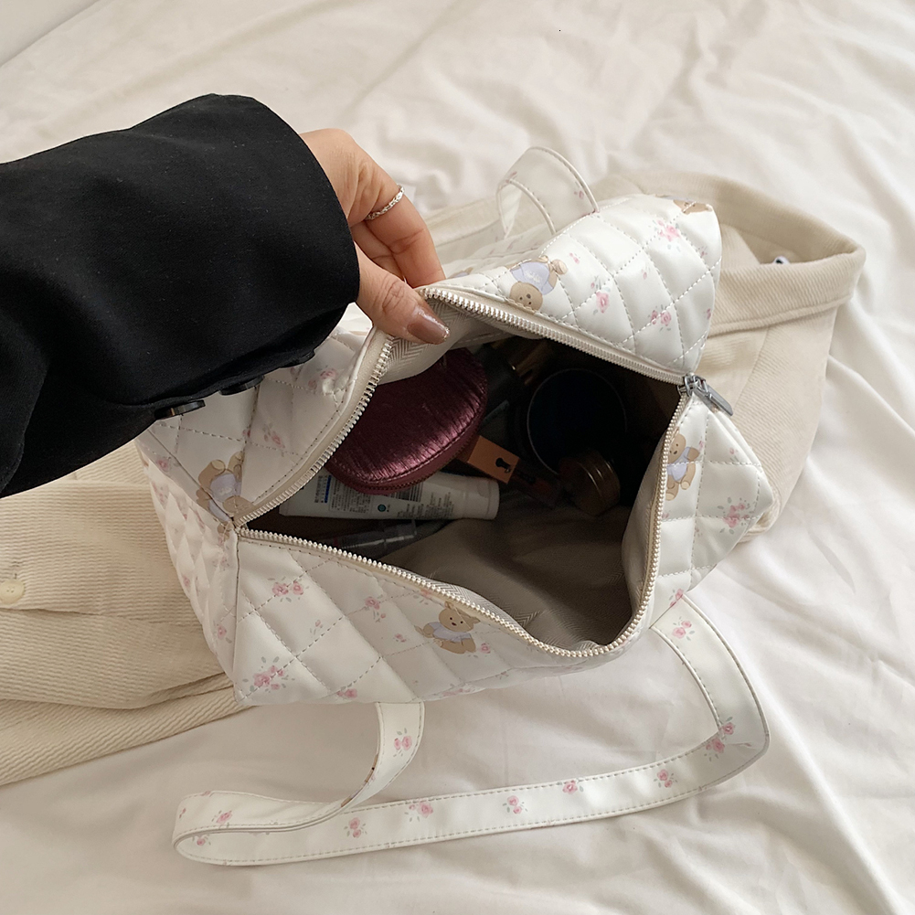 Women Floral Bear Shoulder Large Capacity Cute Baby Diaper Adjustable Strap Mommy Tote Handbag Female Outdoor Daily Bag H7.1#34 578ac