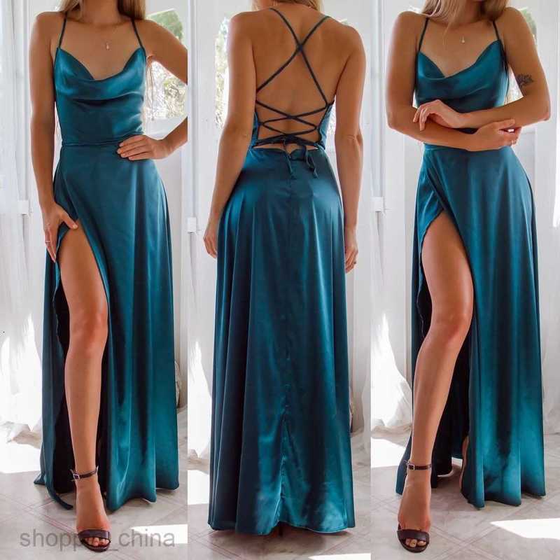Casual Dresses for Woman New Women's Wear Sexy Slimming Slim Fit Open Back Suspended Waist Dress Long Dress