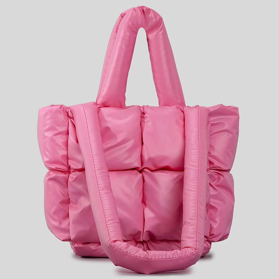 Fashion Square Puffer Bag Nylon Padded Women Handbags Small Tote Quilted Shoulder Bags Small Tote Fashion Female Purses 2023