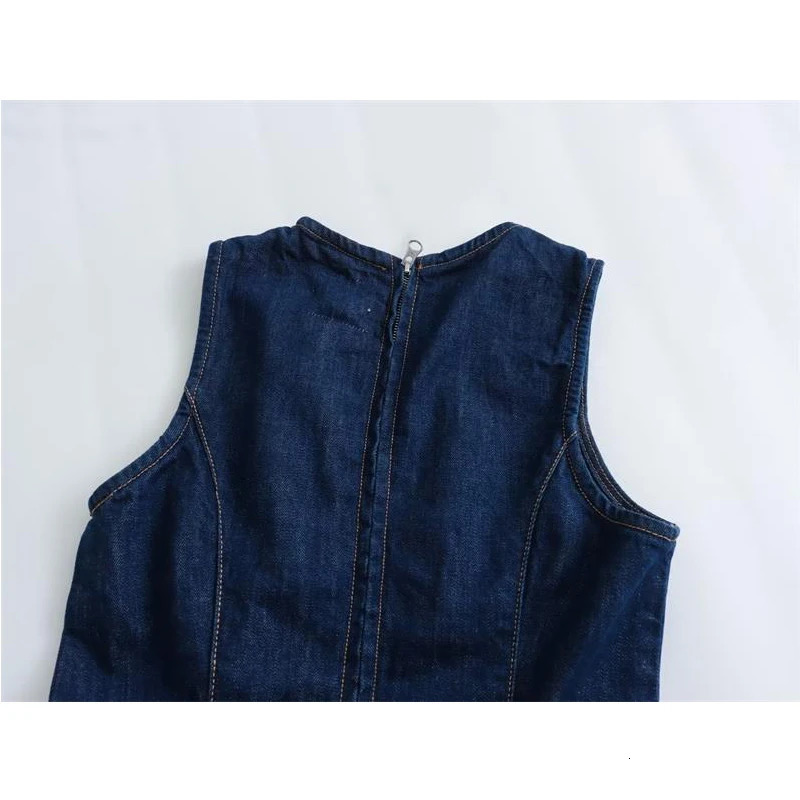 Denim Dresses Summer Womens Fashion Simple Slim O-neck Mini Womens Dress Denim Street Elegant Student Youth Dress 240701
