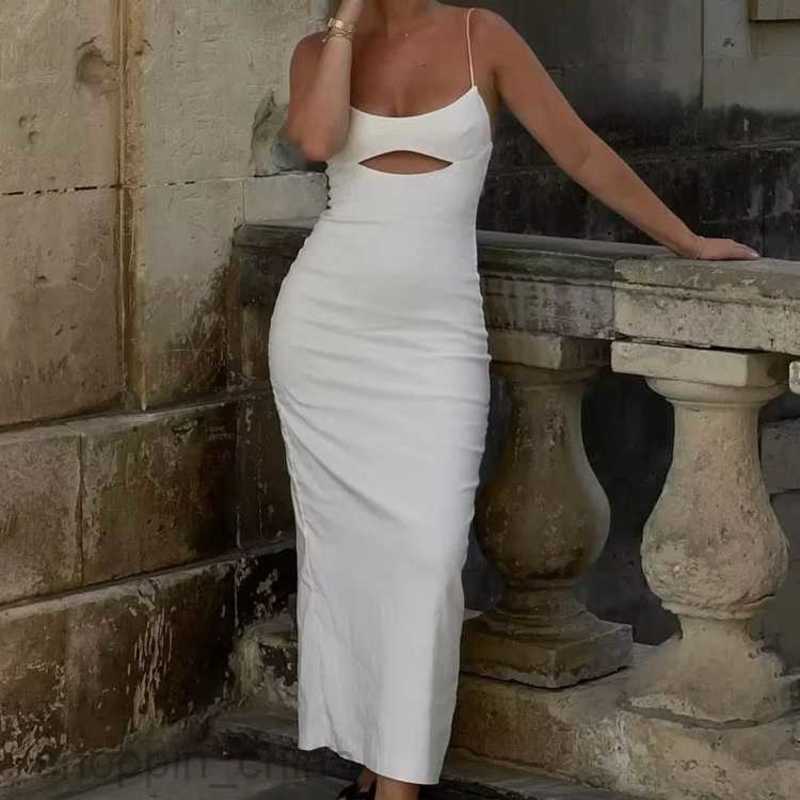 Basic Casual Dresses for Woman Summer New Women's Style Commuting Strap Open Back Design Mid length Women's Dress