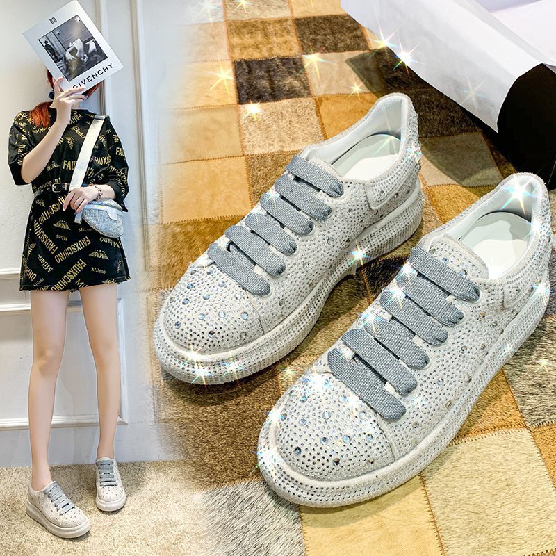 With Sparkles Woman Platform Trainers Rhie Fashion Heels Casual Shoes For Women Sneakers