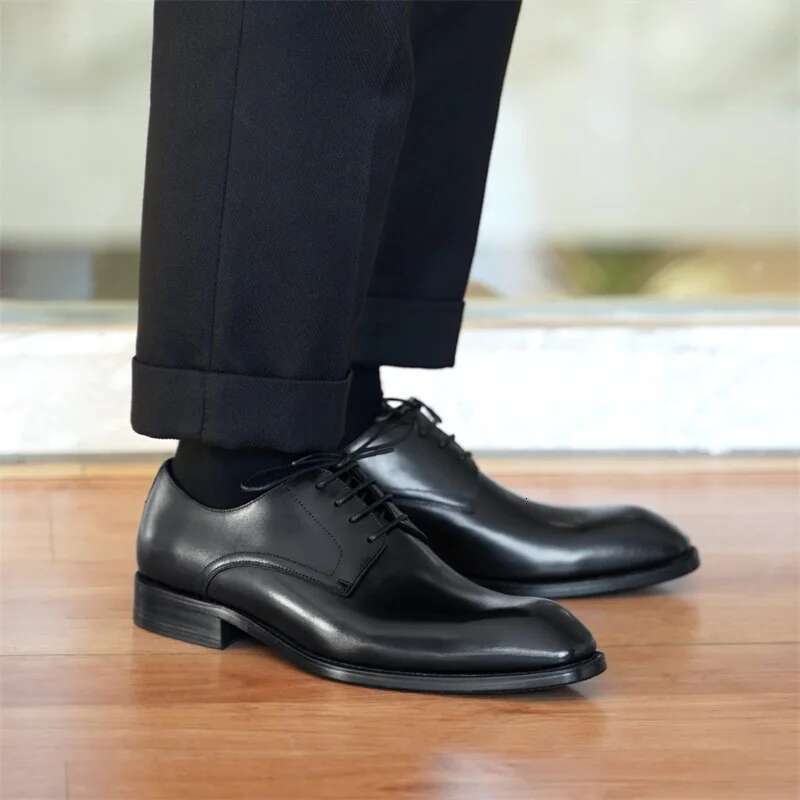 Fashion Square Toe Leather 2023 Autumn New Products For Men's Leisure Office Business Dress Shoes Men Parties Weddings