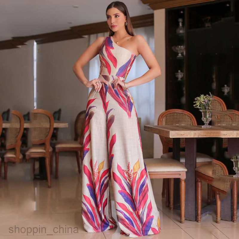 Basic Casual Dresses Women New Women's Fashion One Shoulder Printed Sleeveless Dress Sexy Slim Fit Long Dress Women's Spring