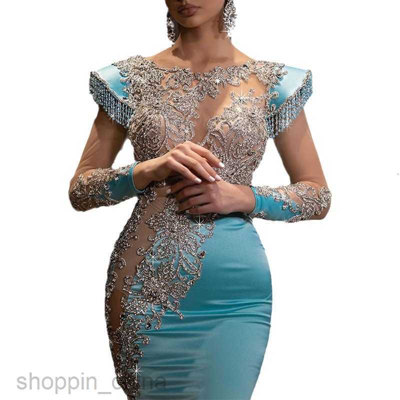 Casual Dresses for Woman New Daily Blue Fishtail Dress Banquet President's Sand Gold Series Slimming Elegance Annual Meeting Evening Dress for Wo