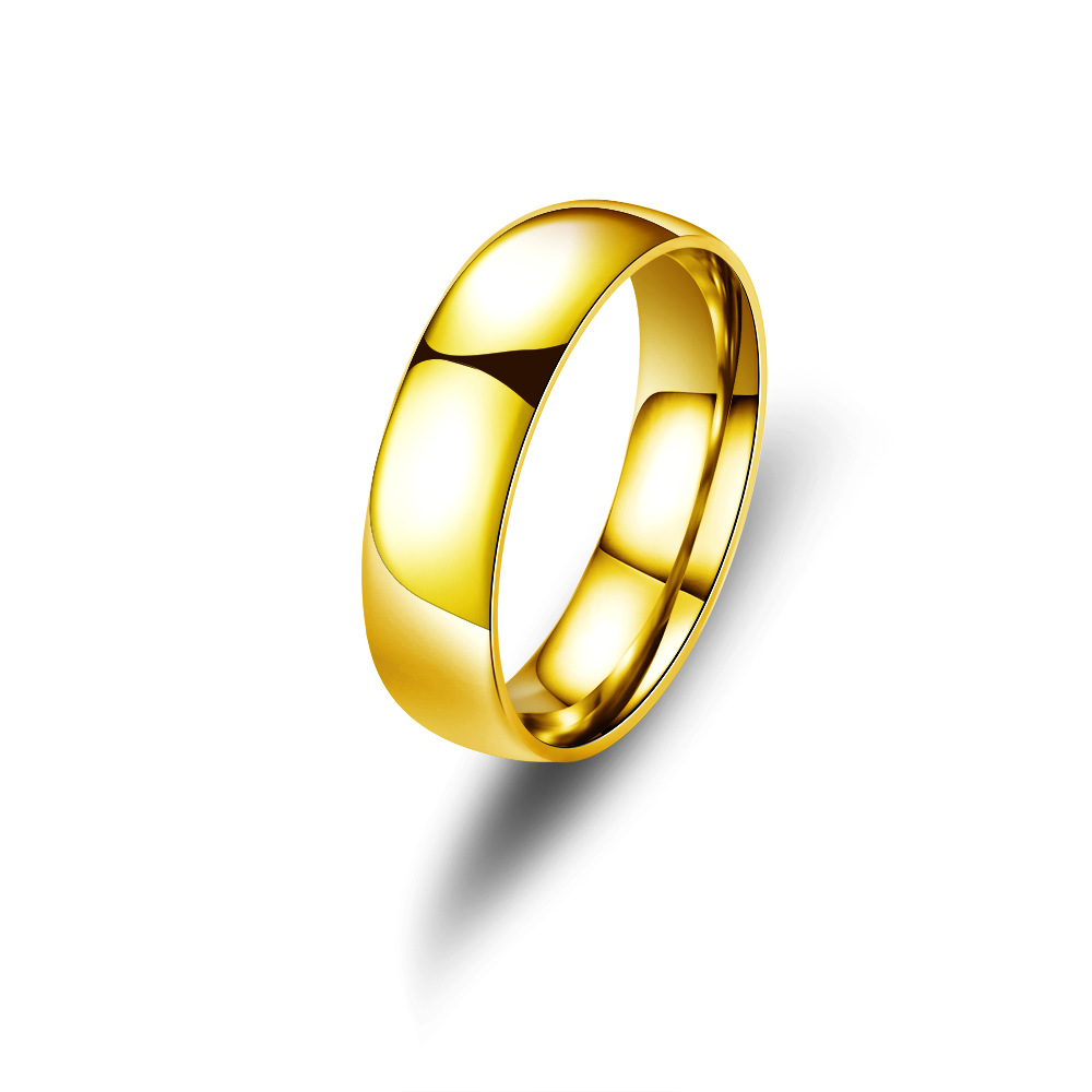 Titanium Steel Ring for Men Women Polished 18K Soild Gold Silver Plated Stainless Steel Wedding Band Rings Hip Hop Jewelry Letter Laser Marking Rings 