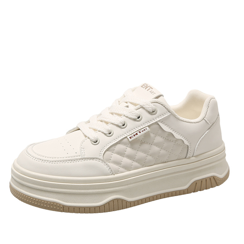 2024 New Women's Spring Thick Sole Casual Sports Board Shoes Popular Versatile High Height Fashionable and Trendy Little White Shoes