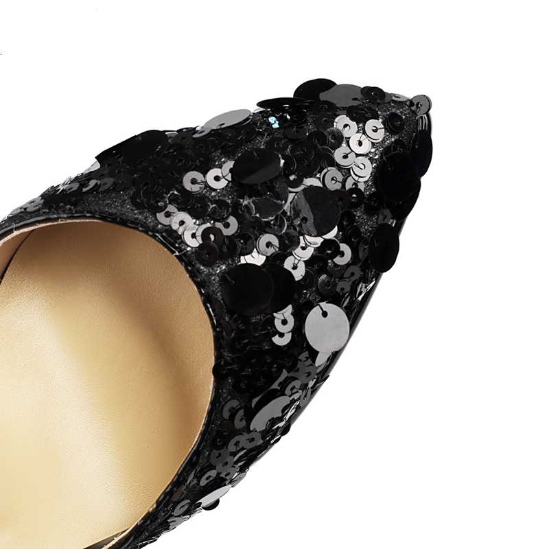 Women's New Summer Pointed Nightclub Leather Sequin Elastic Waterproof Platform Bag With Large High Heels And Toe Sandals