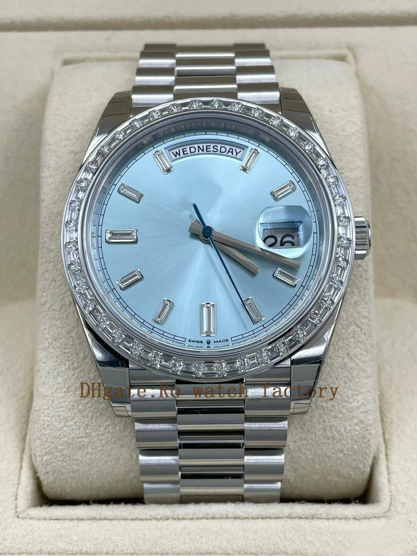 Swivel in, double buckle lock, double waterproof system, men's brand mechanical automatic watch 40mm, hidden folding buckle, 904L stainless steel strap