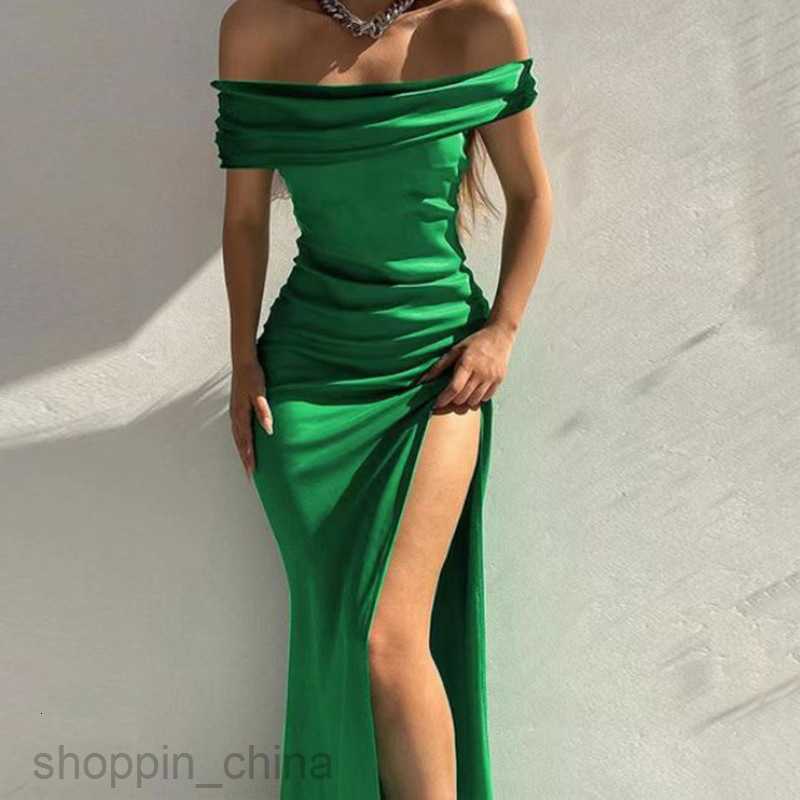 Basic Casual Dresses Women New Skinny Dress Women's Solid Sleeveless Mid length One Neck Dress Sexy Evening Dress