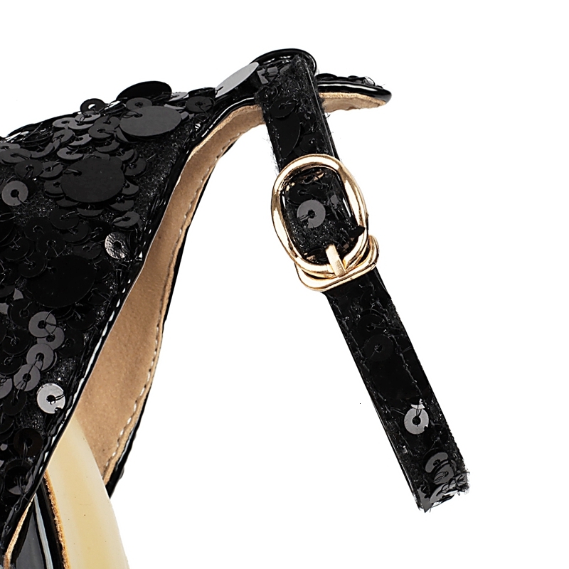 Women's New Summer Pointed Nightclub Leather Sequin Elastic Waterproof Platform Bag With Large High Heels And Toe Sandals