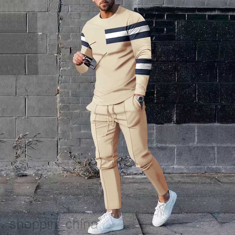 Men sport Tracksuits Fashion sportswear spring new men's sportswear casual suit 3D printing round neck sweater