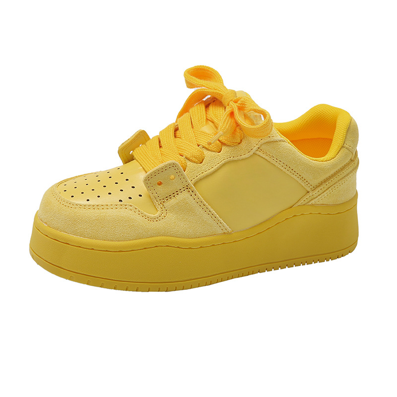 Ddmysports Thick Ddmysports S Soled Board For Women New Bread With Increased Eight Yellow Dad Casual Sports Outdoor Shoes Oled Ports Hoes OUTDOOR