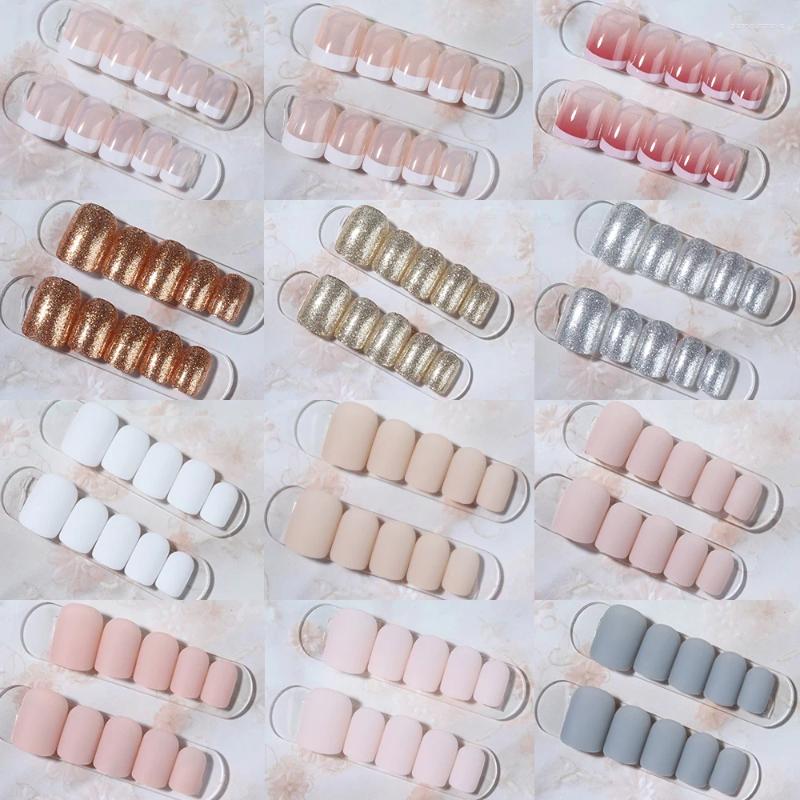False Nails 288pcs Short Square Nail 12-color Fake Set Press Type Acrylic For Women And Girls Daily Wear