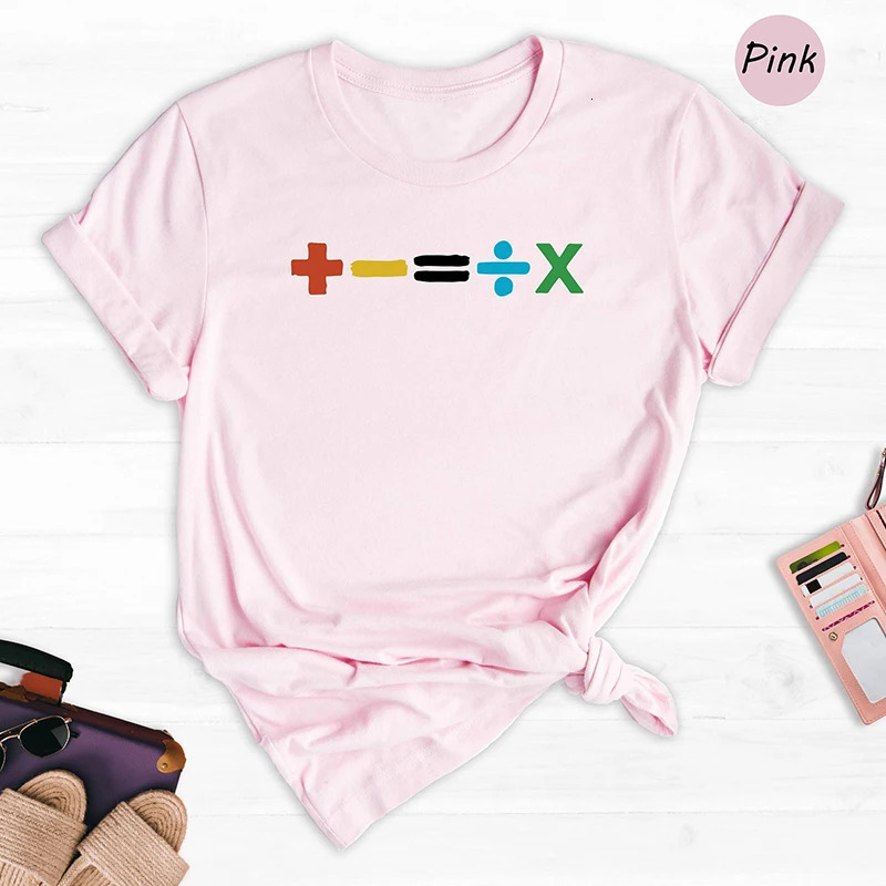 Mathematics Music Tour T Shirt Women Ed Sheeran Albums Fans Gift Tee Tops Casual Summer 100% Cotton T-shirt Trendy Fashion Tops 240701