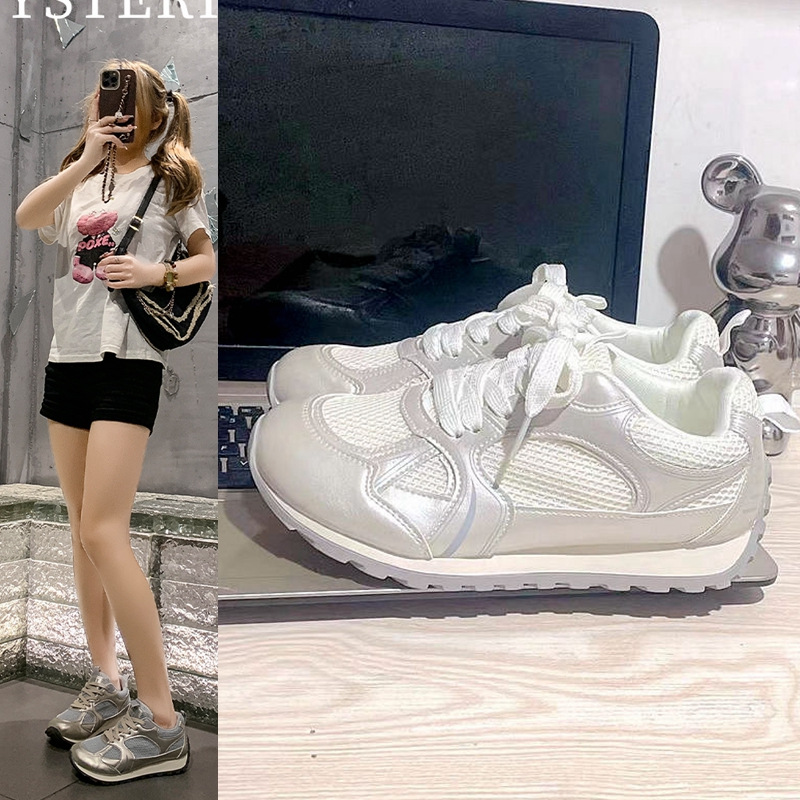 Thick sole with increased height, single mesh breathable dad's shoes, women's summer new Forrest sports shoes