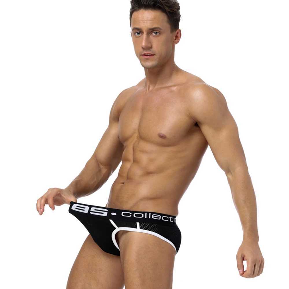 Briefs Panties Brand Men Underwear Mesh Qucik-Dry Sexy Men Briefs Breathable Mens Slip Cueca Male Panties Underpants Briefs 3 colors BS107 J240629