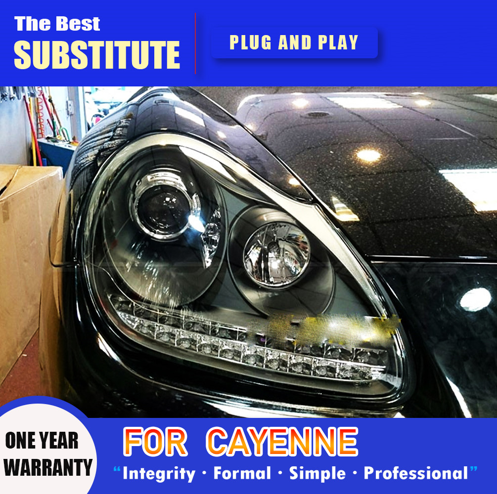Car Headlight for Porsche cayenne 2003-2007 LED Headlights Upgrade LED Angel Eye Front Lights Assembly