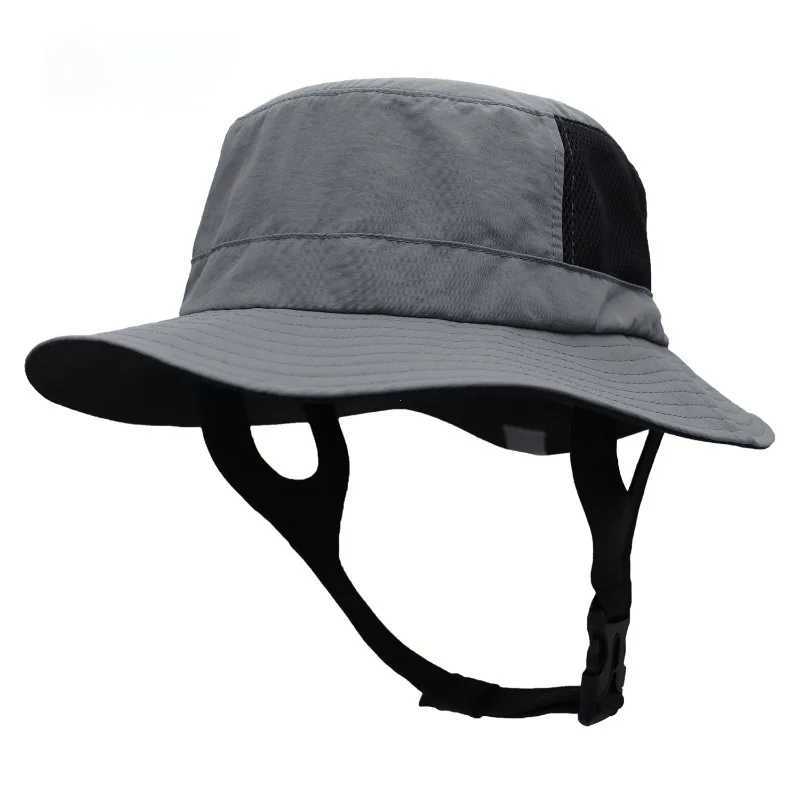 Wide Brim Hats Bucket Hats Beach Surf Cap Mesh Breathable Sun Hat UPF50+ Summer Outdoor Fishing Cap Chin Adjustable Bucket Hat Water Sport Cap