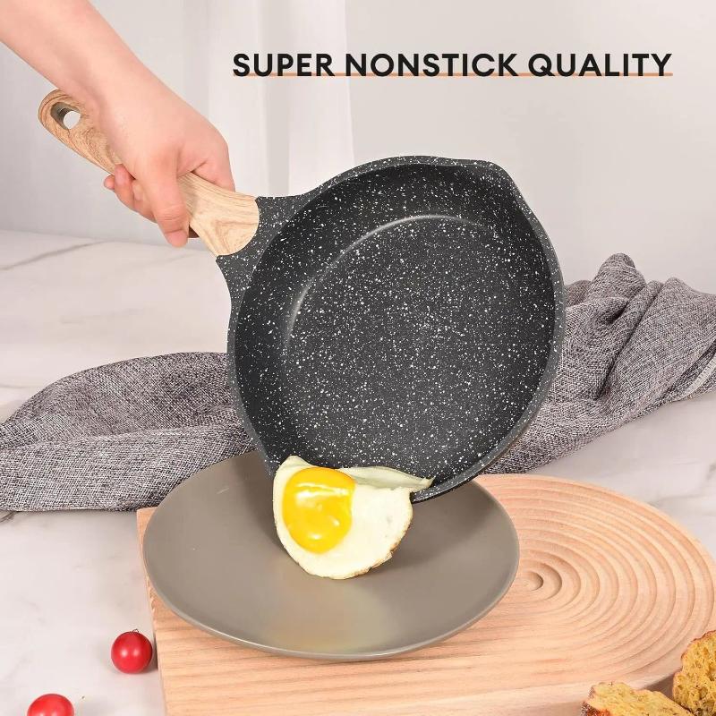 Cookware Sets Pots And Pans Set Nonstick 23pcs Healthy Kitchen Induction Cooking W/Gray Granite Stone Frying