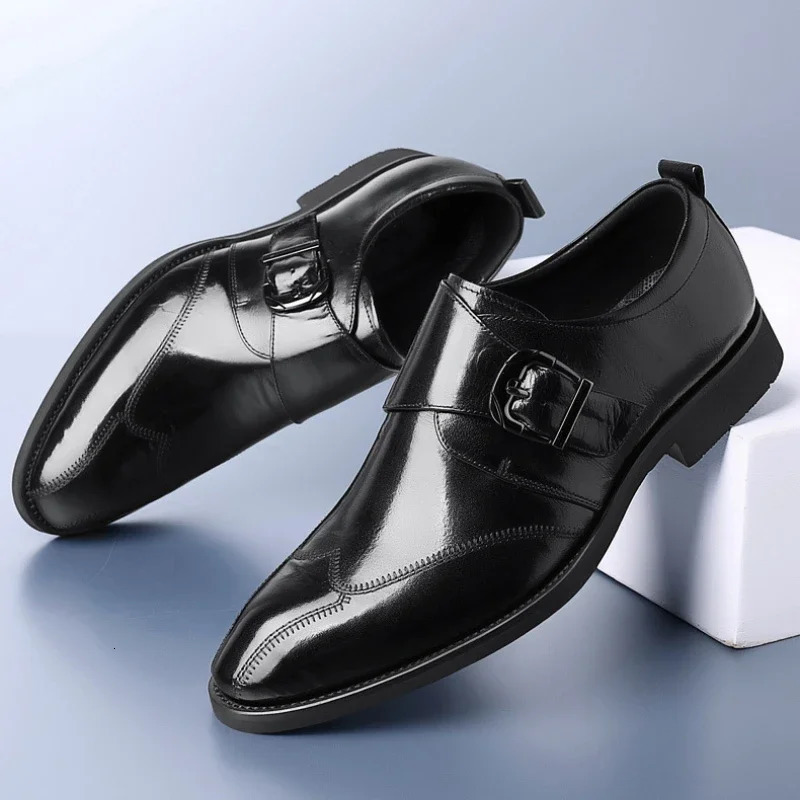 Men Business Dress Shoes Hasp Formal Leather Shoes for Men Oxfords Footwear High Quality Male Oxfords Men Leather Shoes 240701