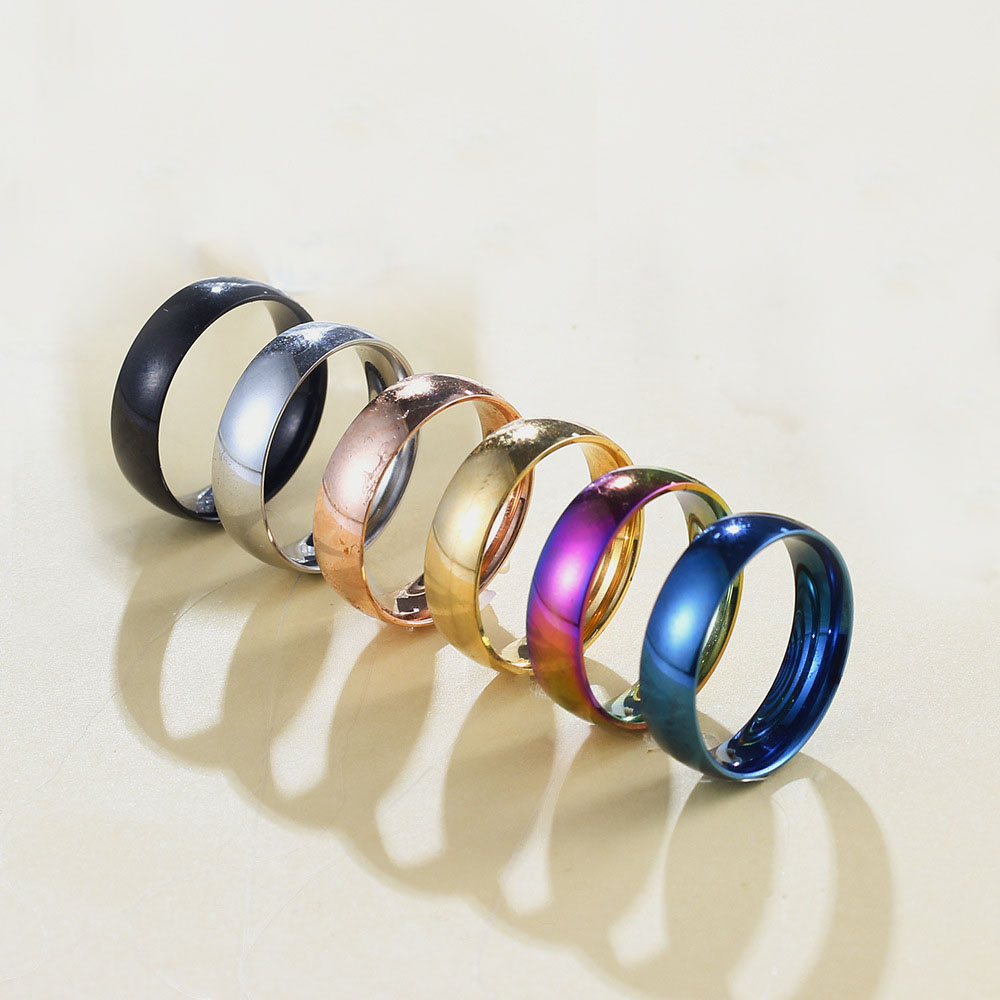 Titanium Steel Ring for Men Women Polished 18K Soild Gold Silver Plated Stainless Steel Wedding Band Rings Hip Hop Jewelry Letter Laser Marking Rings 