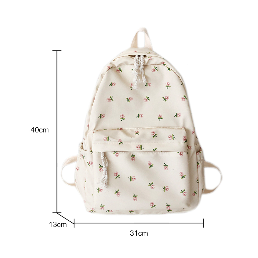 Ladies Floral College Rucksack Large Capacity Students Schoolbag Women Travel Laptop Backpack Japanese Aesthetic Teenage Bookbag H7.1#20.79 ddmymoon