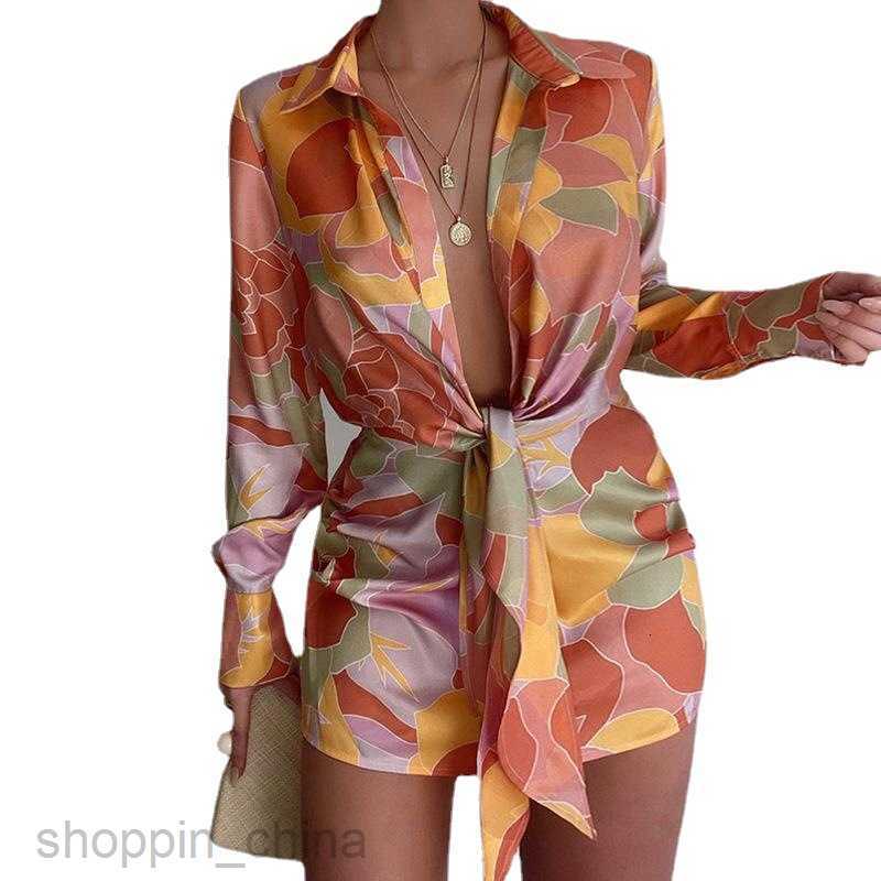 Basic Casual Dresses for Woman New Women's Style Sexy V-neck Long sleeved Lace up Short Dress