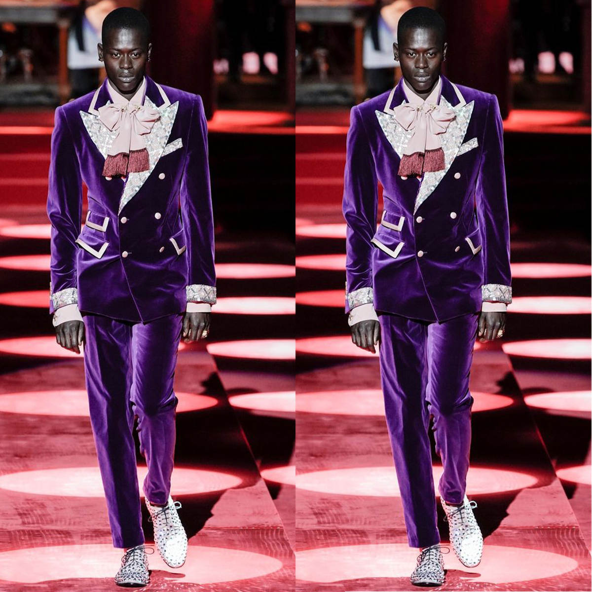 Velvet Purple Mens Wedding Tuxedos Peaked Lapel Classic Fit Groom Formal Wear Tailored Party Birthday Outfits 2 Pieces