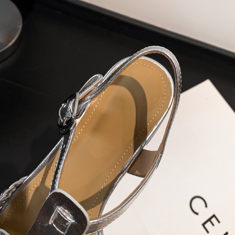 Women's New Summer Square Head Genuine Leather Cowhide Woven Hollow Out Comfortable And Breathable Low Heel Toe Muller Sandals