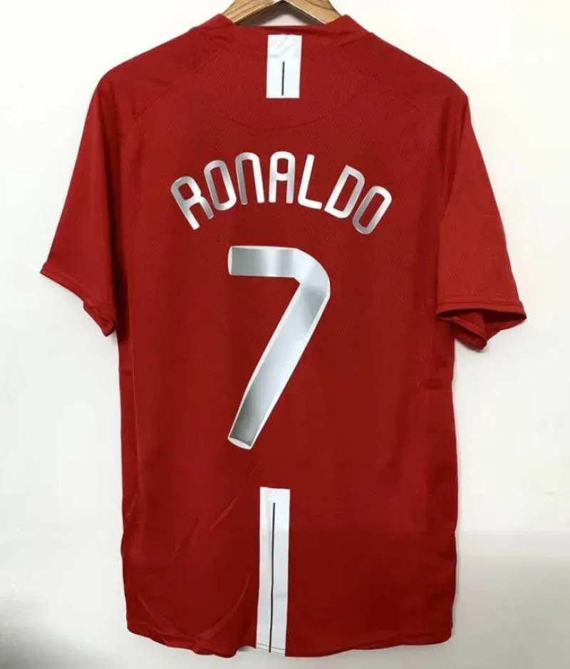 07 08 Retro Soccer Jerseys manchesteers United Long Sleeved Ronaldo Rooney Giggs Nani 2006 Home Away Scholes Tevez Vintage Classic mens kid kits Footb