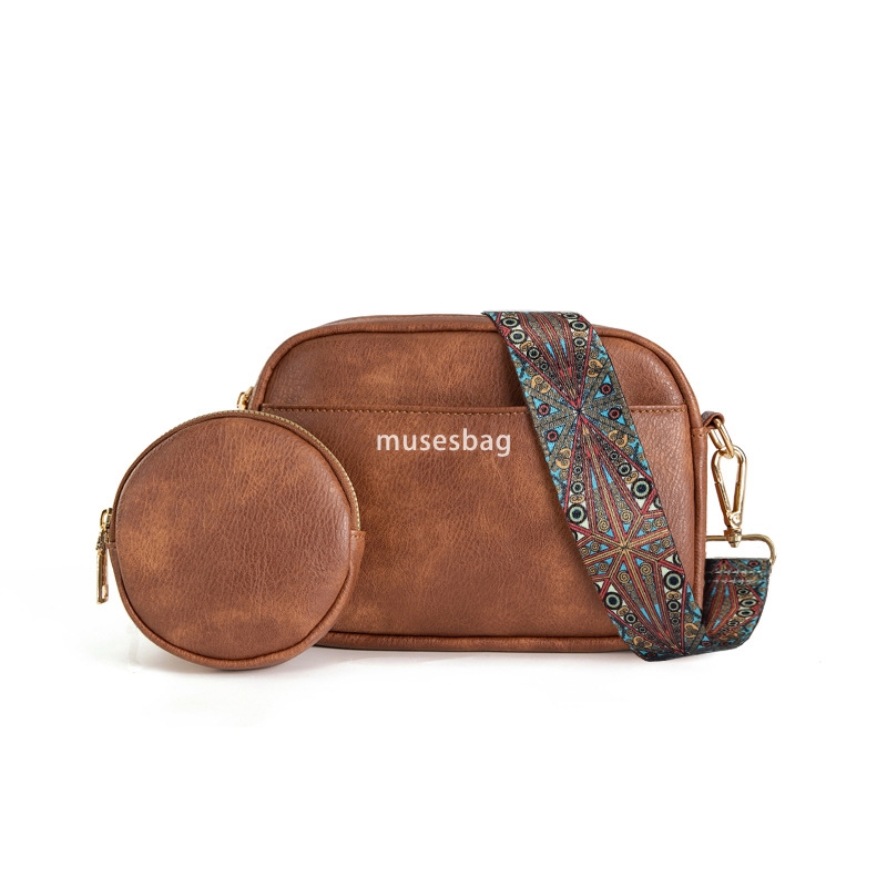 Western style women's high-end new retro style detachable shoulder strap with zero wallet casual PU lightweight and practical crossbody bag cross