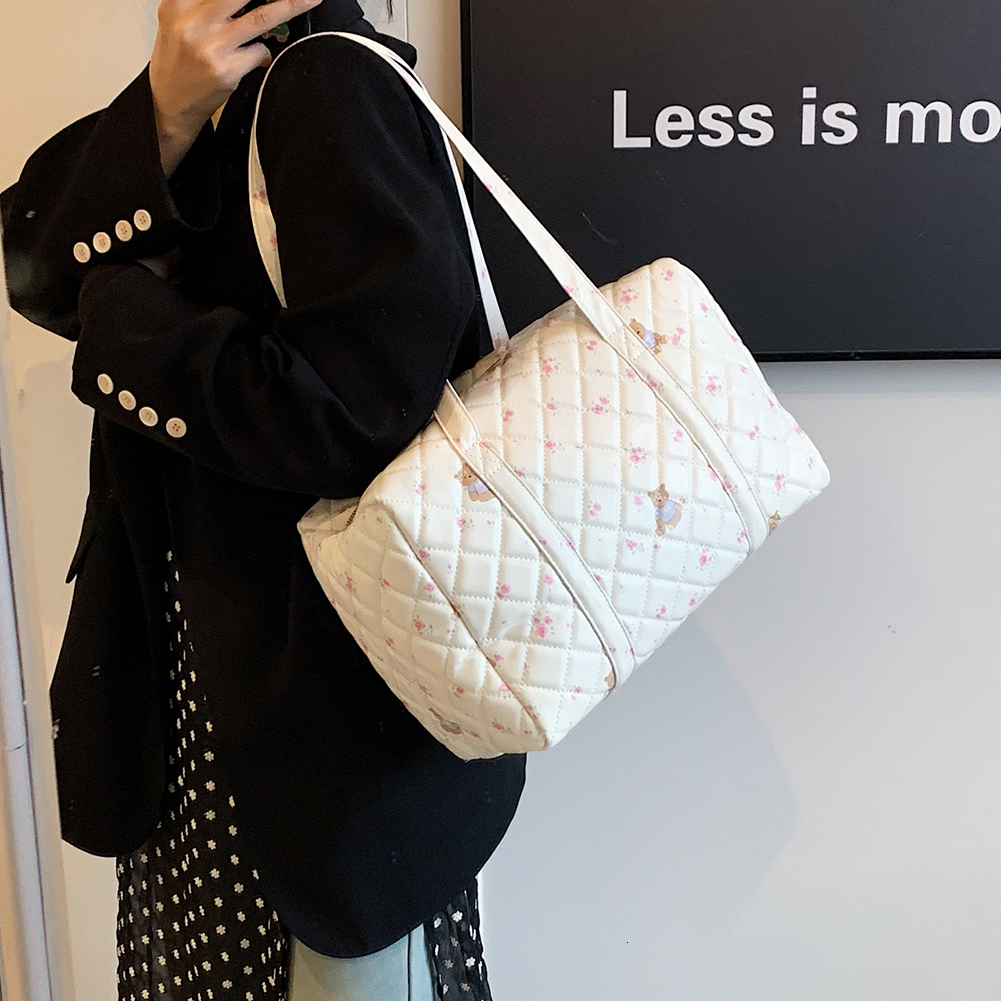 Women Floral Bear Shoulder Large Capacity Cute Baby Diaper Adjustable Strap Mommy Tote Handbag Female Outdoor Daily Bag H7.1#34 578ac