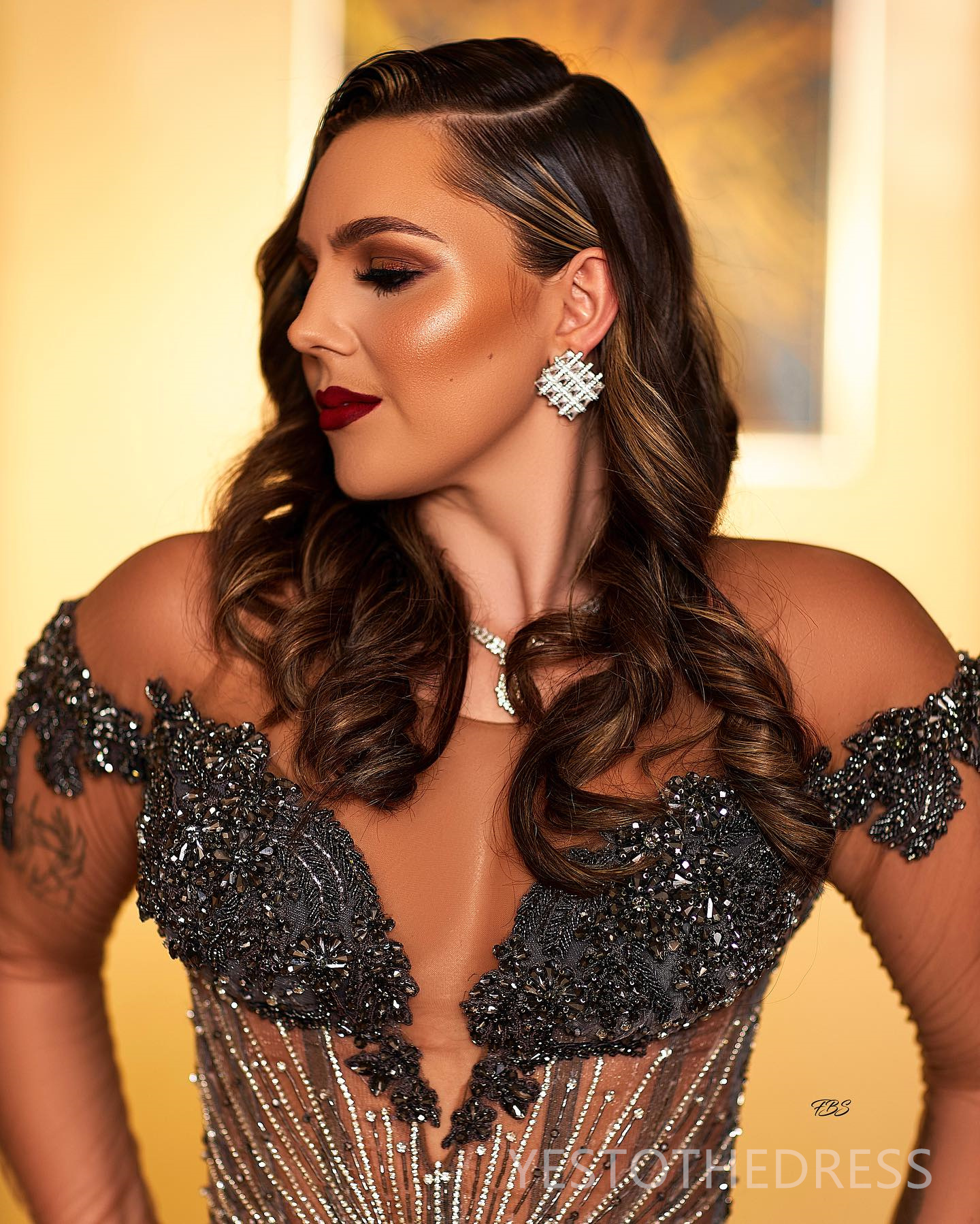 2025 Plus Size Black Prom Dress Mermaid Promdress Evening Gowns For Special Occasions Illusion Sheer Neck Long Sleeves Sequined Lace Beaded Engagement