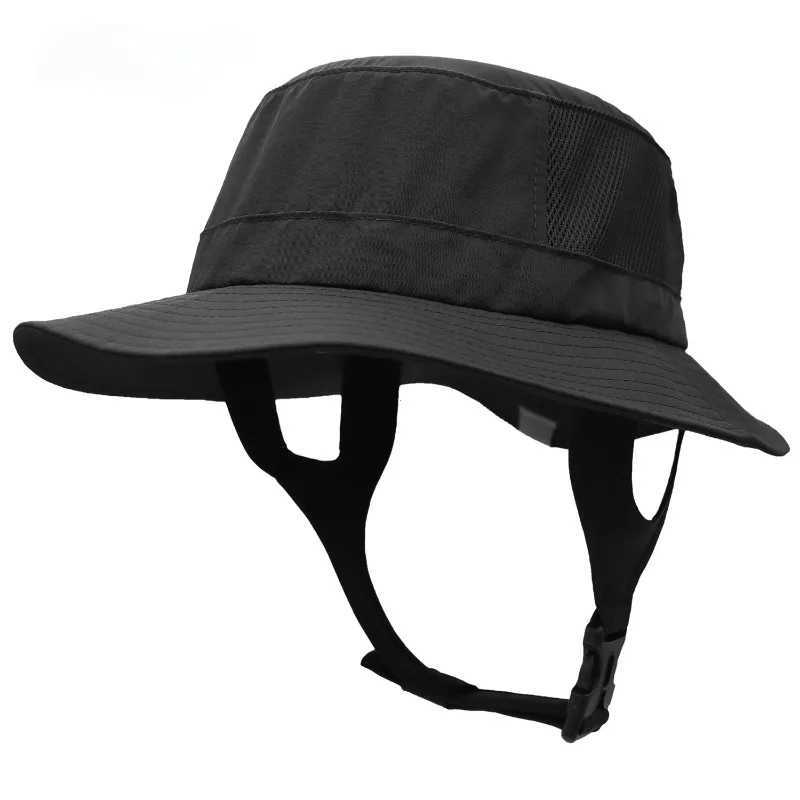 Wide Brim Hats Bucket Hats Beach Surf Cap Mesh Breathable Sun Hat UPF50+ Summer Outdoor Fishing Cap Chin Adjustable Bucket Hat Water Sport Cap