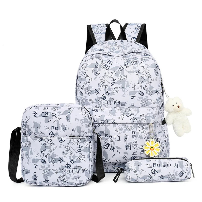 Drop 3pcs/set School Bag Backpacks Schoolbag Fashion Kids Lovely Backpack for Children Girls Bag Student Mochila Sac 240621