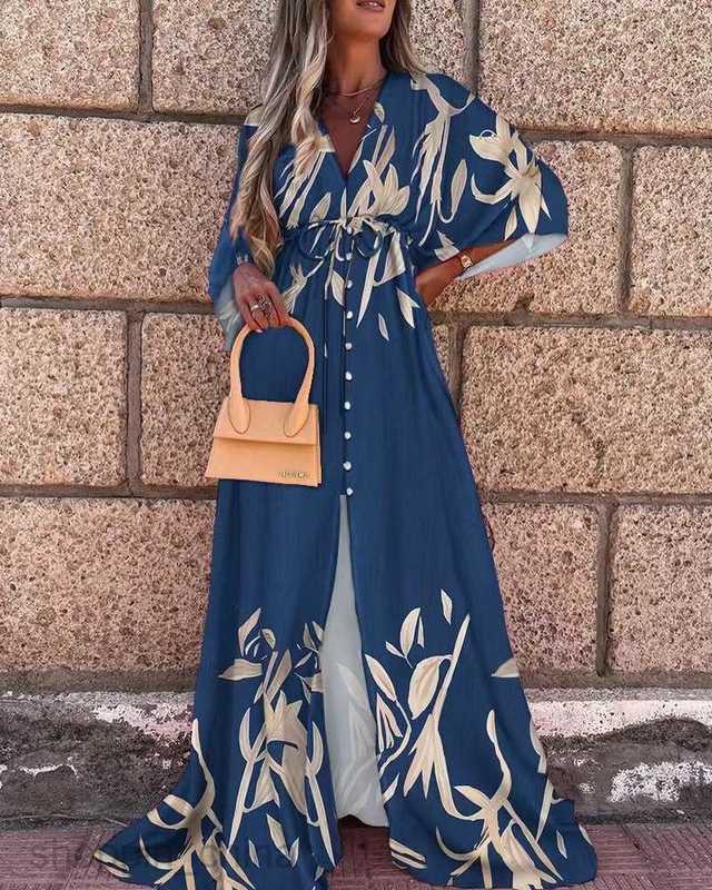 Basic Casual Dresses Women Spring/Summer New Sexy V-neck Lace up Single breasted Beach Dress for Women