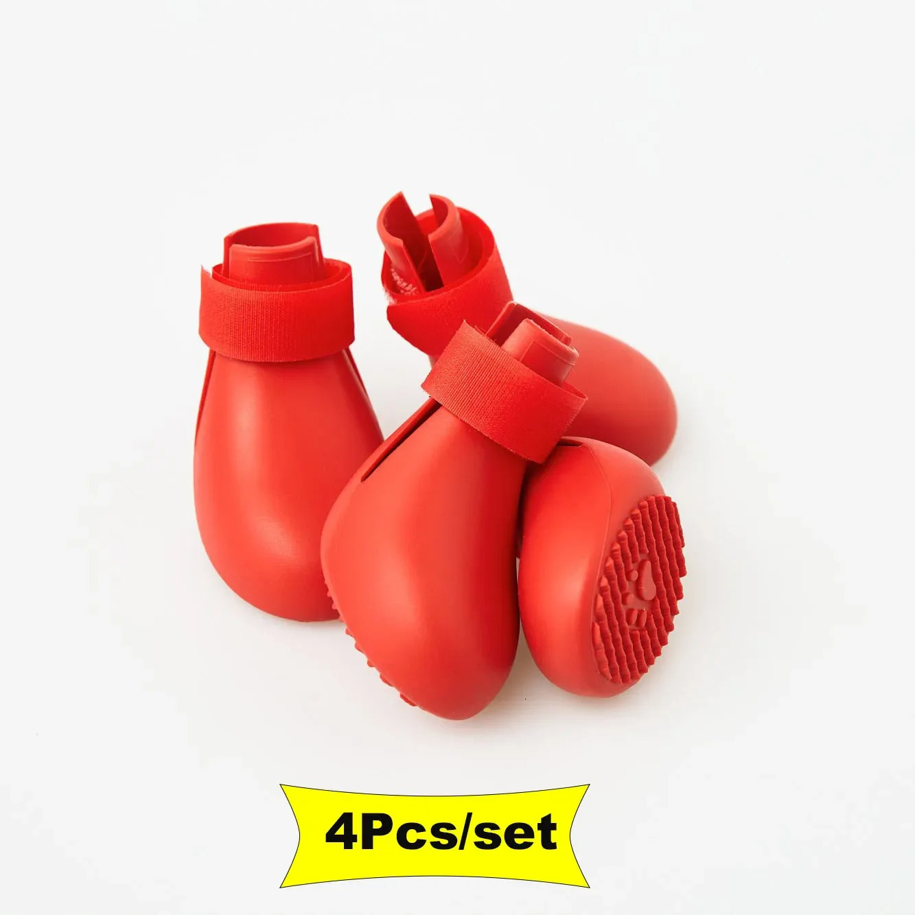 4Pcs Pet WaterProof Rain Shoes Anti-slip Rubber Boot for Dog Cat Rain Shoes Socks for Small Medium Large Dogs Pet Supplies h6
