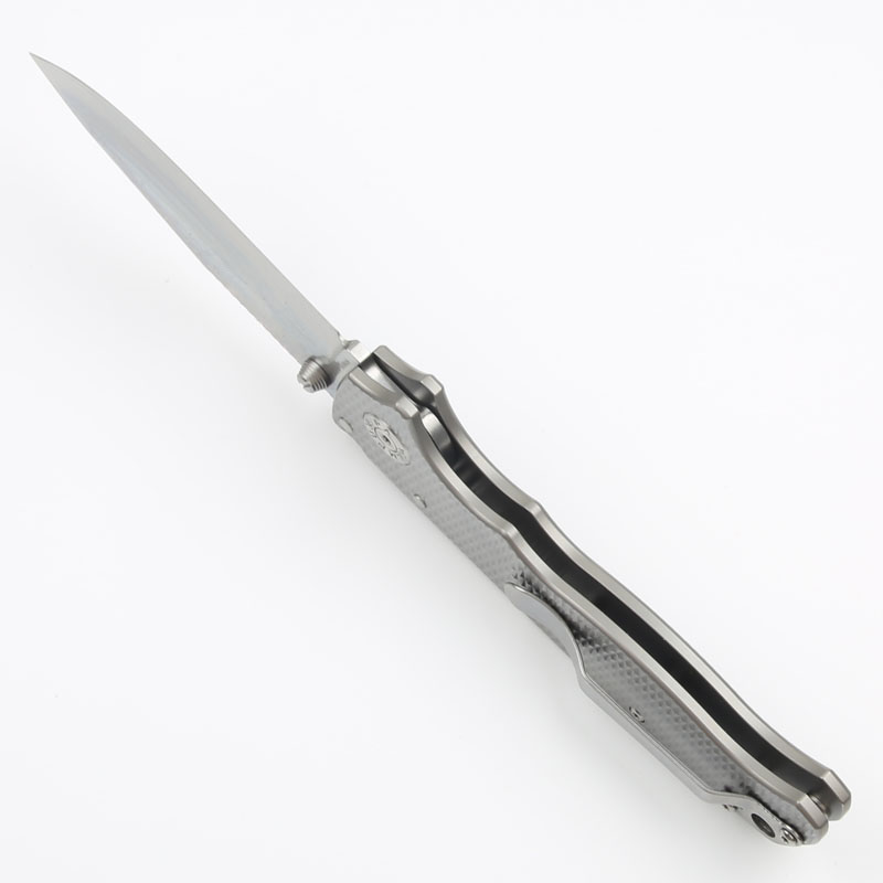 High End AD20 Folding Knife D2 Stone Wash Blade CNC TC4 Titanium Alloy Handle Ball Bearing Outdoor Camping Hiking EDC Pocket Knives With Retail Box