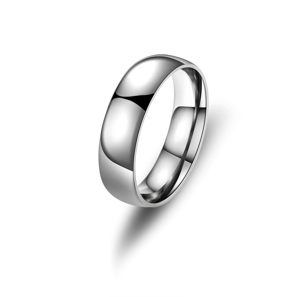 Titanium Steel Ring for Men Women Polished 18K Soild Gold Silver Plated Stainless Steel Wedding Band Rings Hip Hop Jewelry Letter Laser Marking Rings 